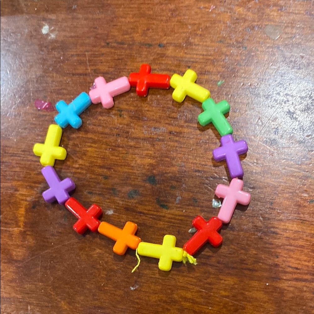 Colorful Cross Bead Bracelet for Kids